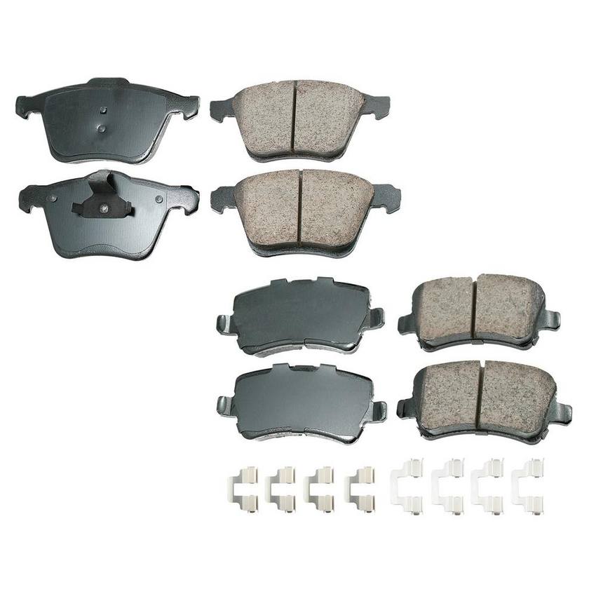 Volvo Disc Brake Pad Set Kit - Front and Rear (Ceramic) (EURO) 31317483 - Akebono Euro Ultra-Premium 4096938KIT